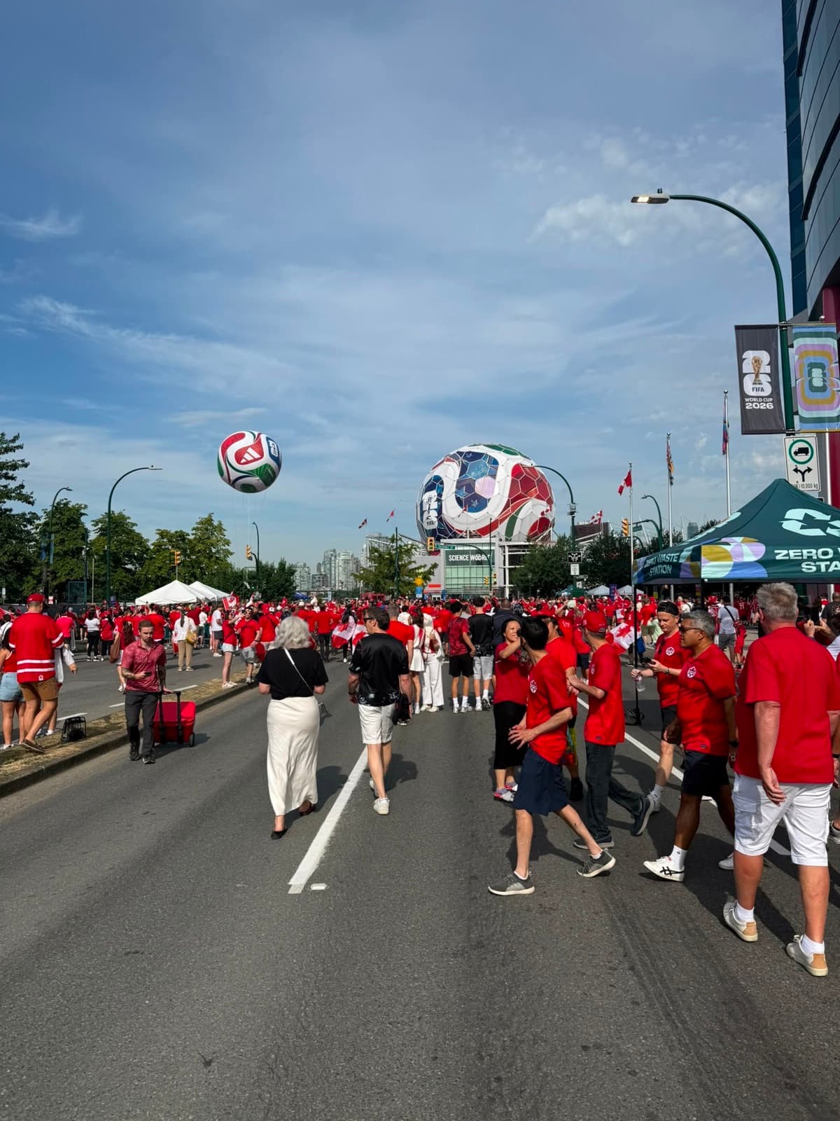 Crowds of fans at the Vancouver fan festival near Science World