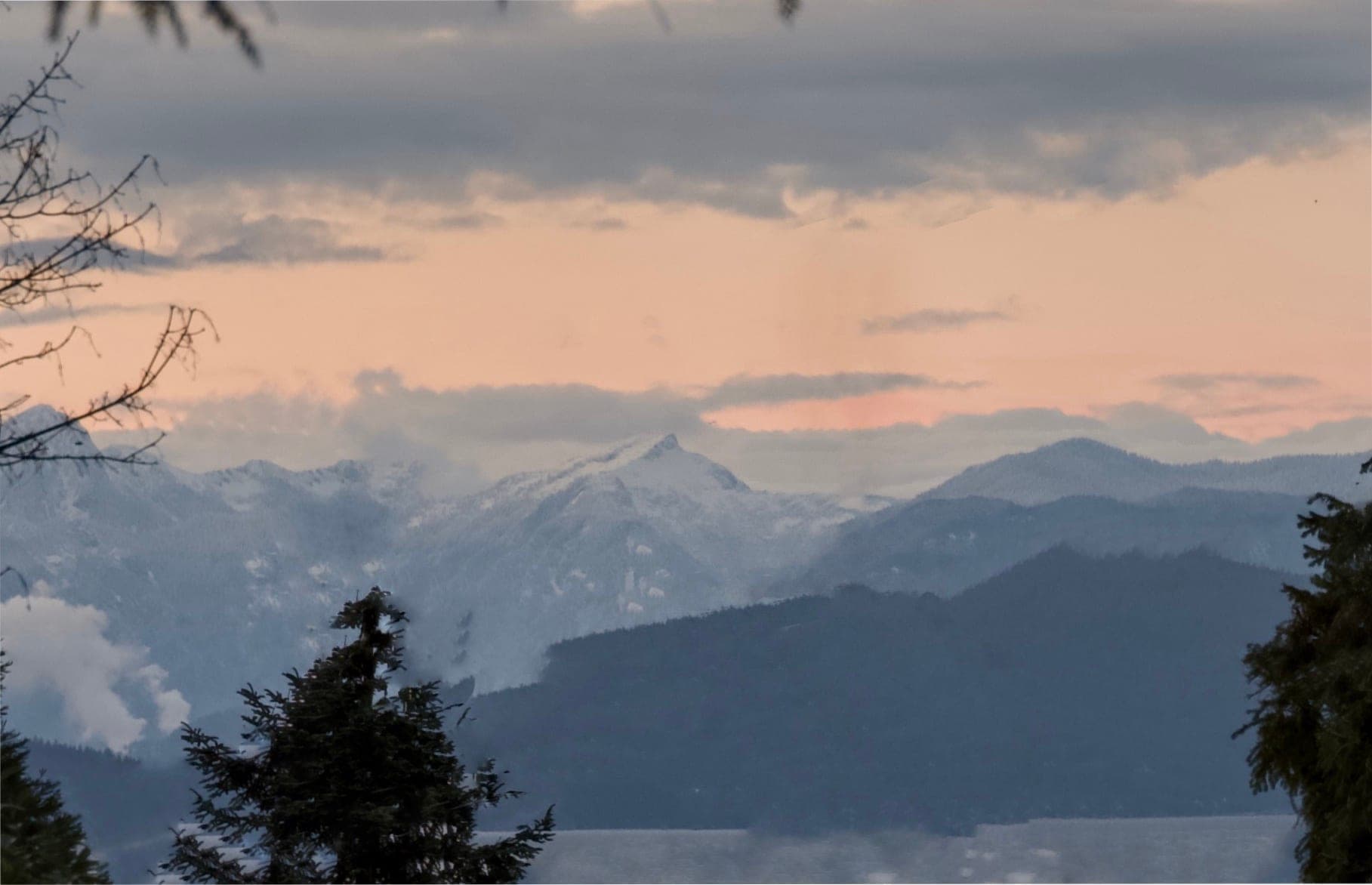 The North Shore mountains photographed from Vancouver